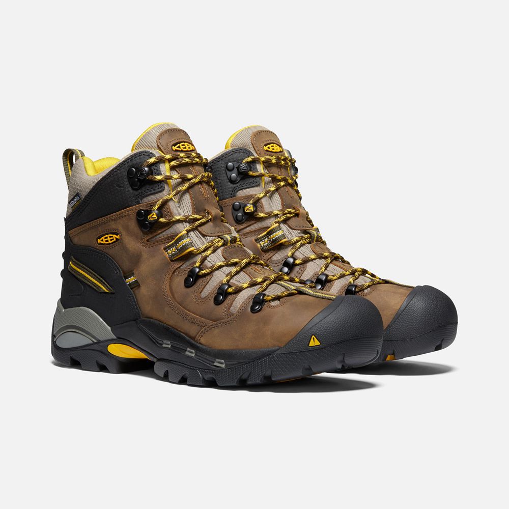 Botte de Travail Keen Homme Marron/Noir | Pittsburgh 6\" (Steel Toe) | TCRZL-6790